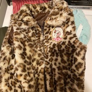 Disney Brown Faux Fur Vest
